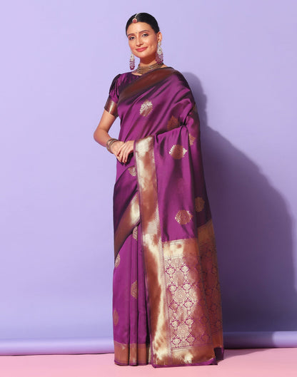 Purple Banarasi Silk Saree | Sudathi
