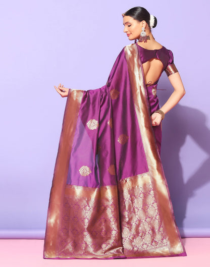 Purple Banarasi Silk Saree | Sudathi