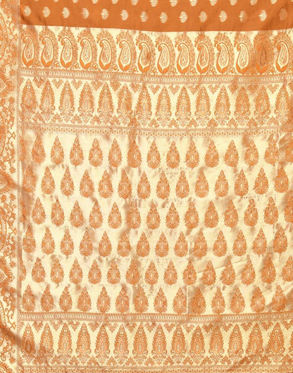 Dark Orange Banarasi Silk Saree | Sudathi