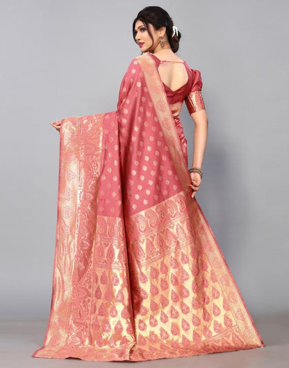 Dusty Pink Banarasi Silk Saree | Sudathi