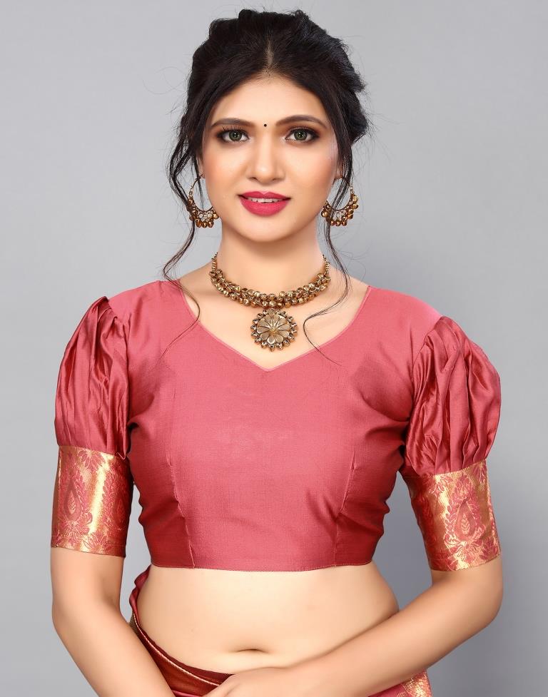 Dusty Pink Banarasi Silk Saree | Sudathi