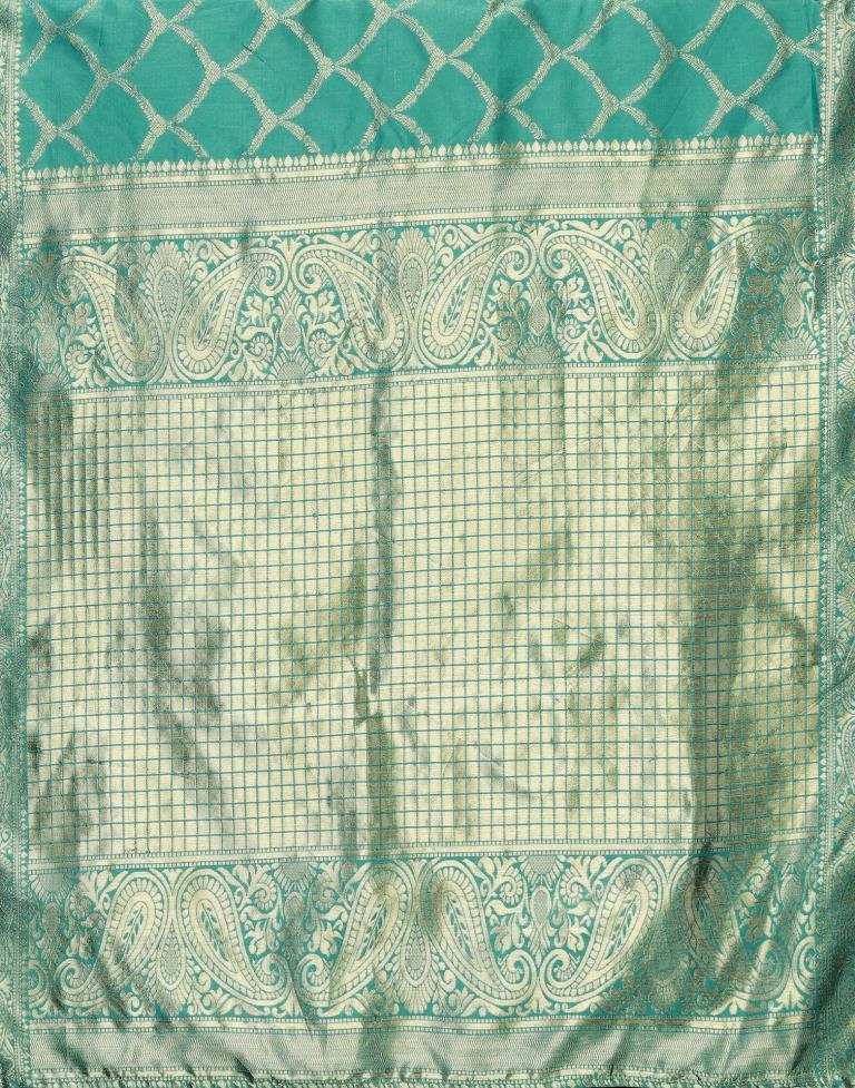 Turquoise Blue Banarasi Silk Saree | Sudathi