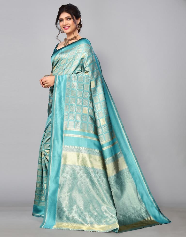 Light Blue Kanjivaram Silk Saree | Sudathi