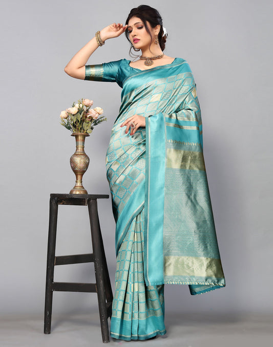 Light Blue Kanjivaram Silk Saree | Sudathi