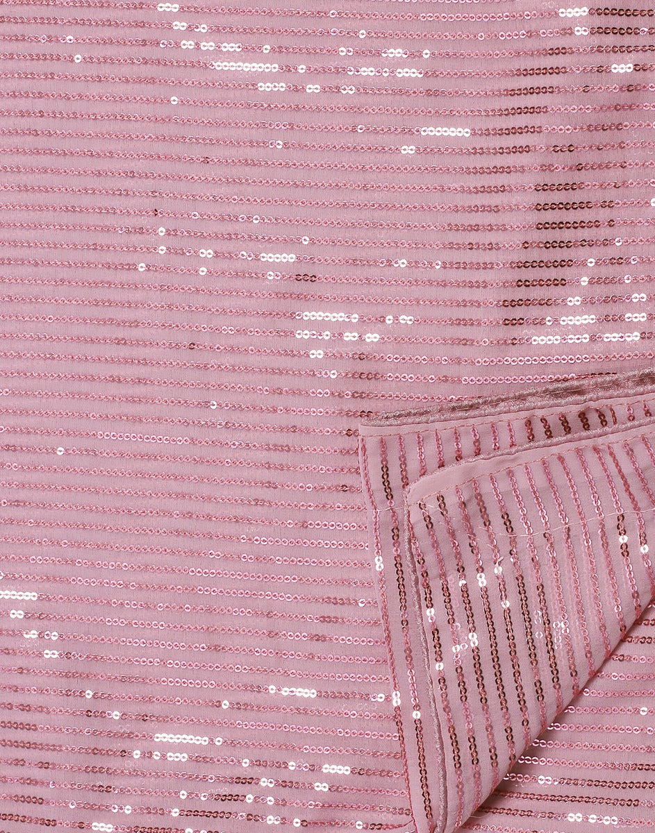 Light Pink Georgette Sequence Saree | Leemboodi