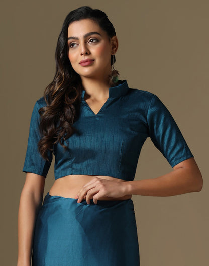 Dark Teal Georgette Sequence Saree | Leemboodi