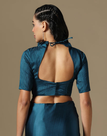 Dark Teal Georgette Sequence Saree | Leemboodi