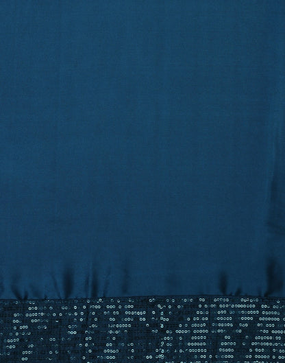 Dark Teal Georgette Sequence Saree | Leemboodi