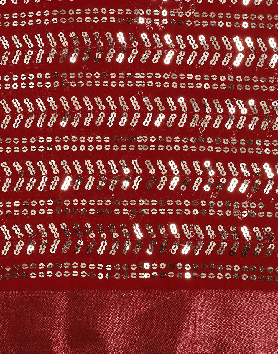 Maroon Georgette Sequence Saree | Leemboodi
