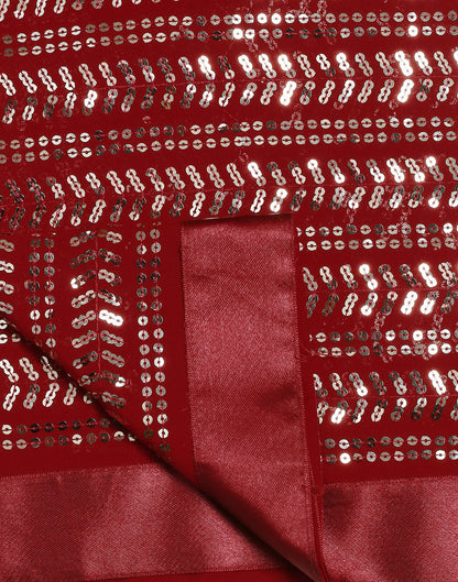 Maroon Georgette Sequence Saree | Leemboodi