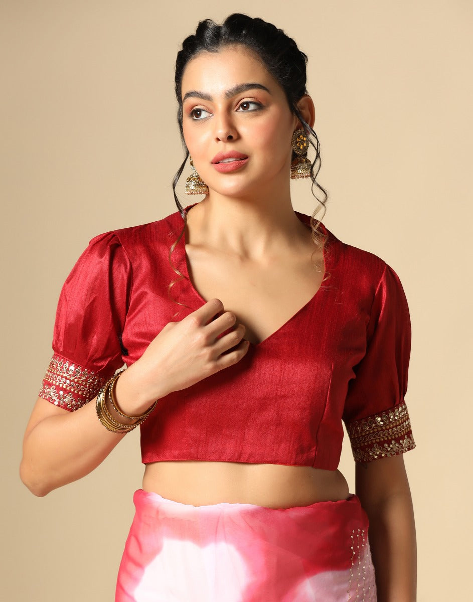 Light Pink Georgette Sequence Saree | Leemboodi