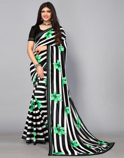 Black Printed Saree | Leemboodi