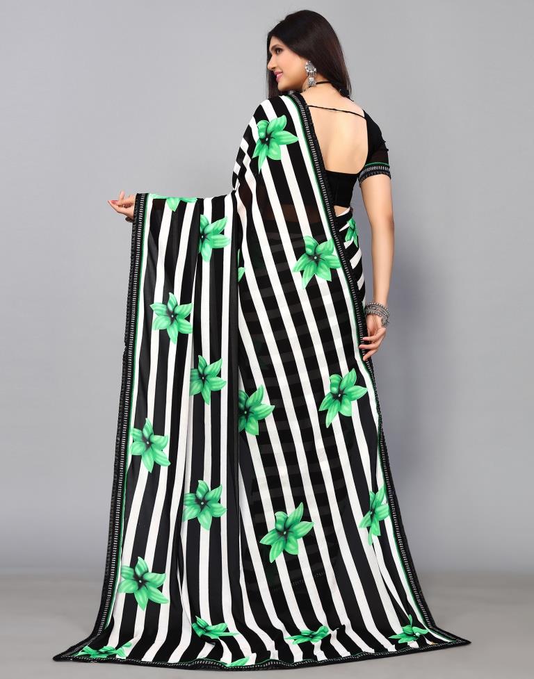 Black Printed Saree | Leemboodi