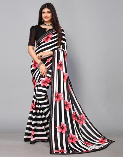 Black Printed Saree | Leemboodi
