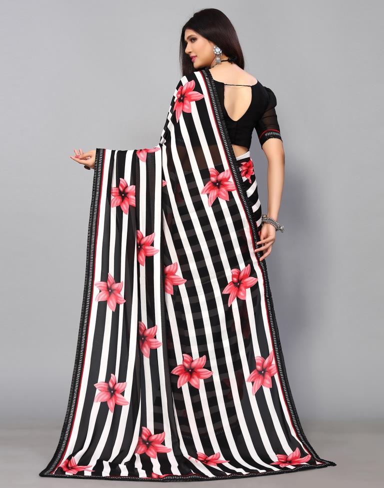 Black Printed Saree | Leemboodi