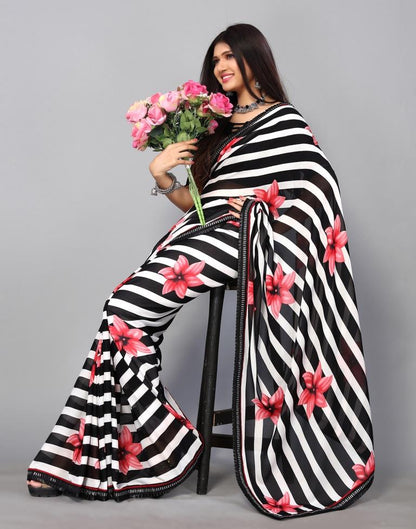 Black Printed Saree | Leemboodi