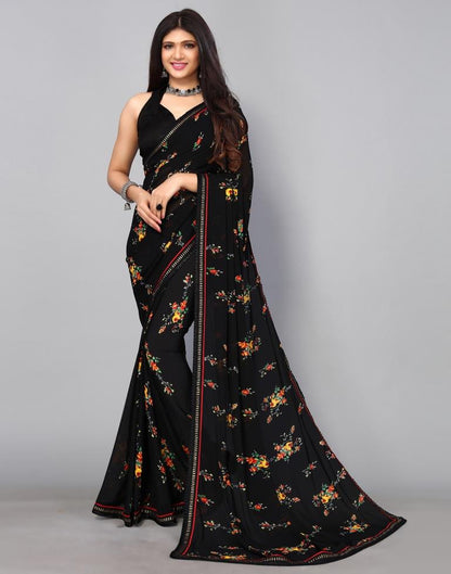 Black Printed Saree | Leemboodi