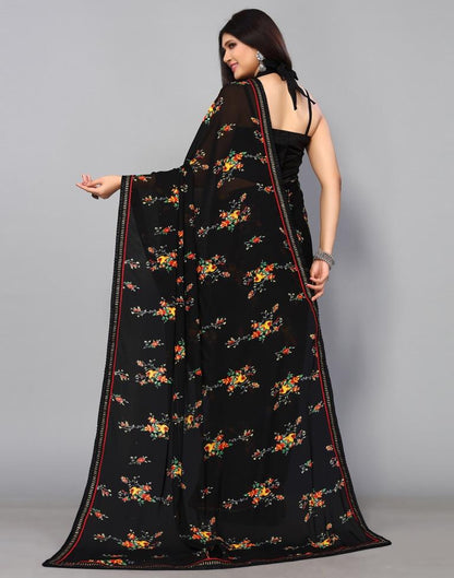 Black Printed Saree | Leemboodi