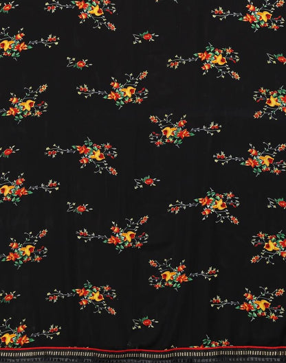 Black Printed Saree | Leemboodi