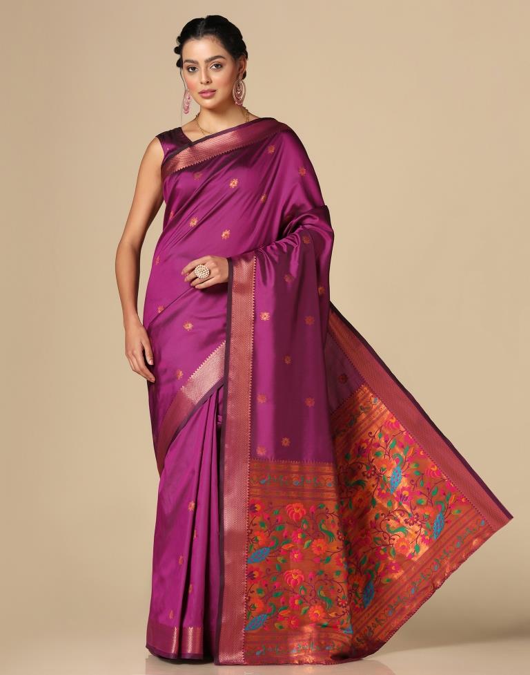 Magenta Silk Saree | Leemboodi