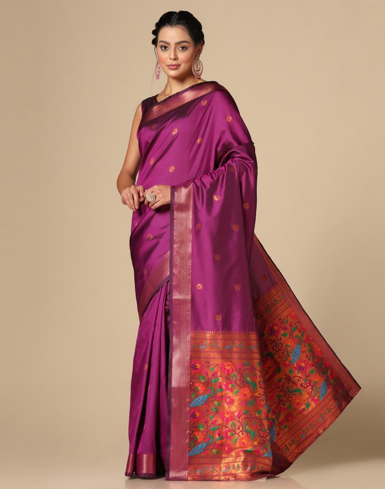 Magenta Silk Saree | Leemboodi