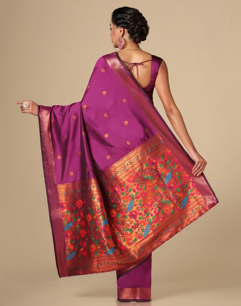 Magenta Silk Saree | Leemboodi