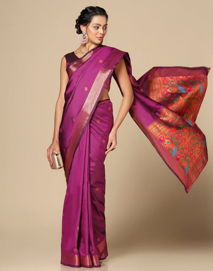 Magenta Silk Saree | Leemboodi