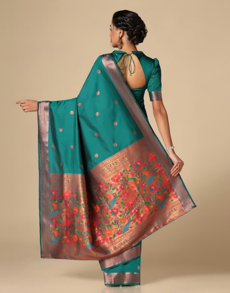 Rama Green Silk Saree | Leemboodi