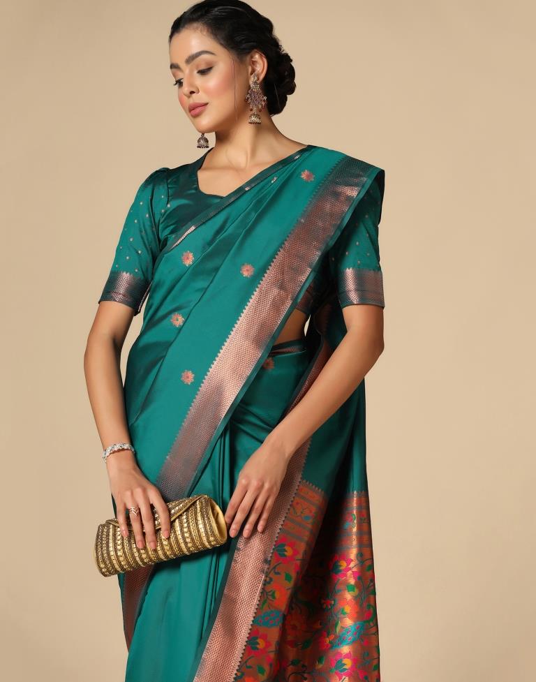 Rama Green Silk Saree | Leemboodi