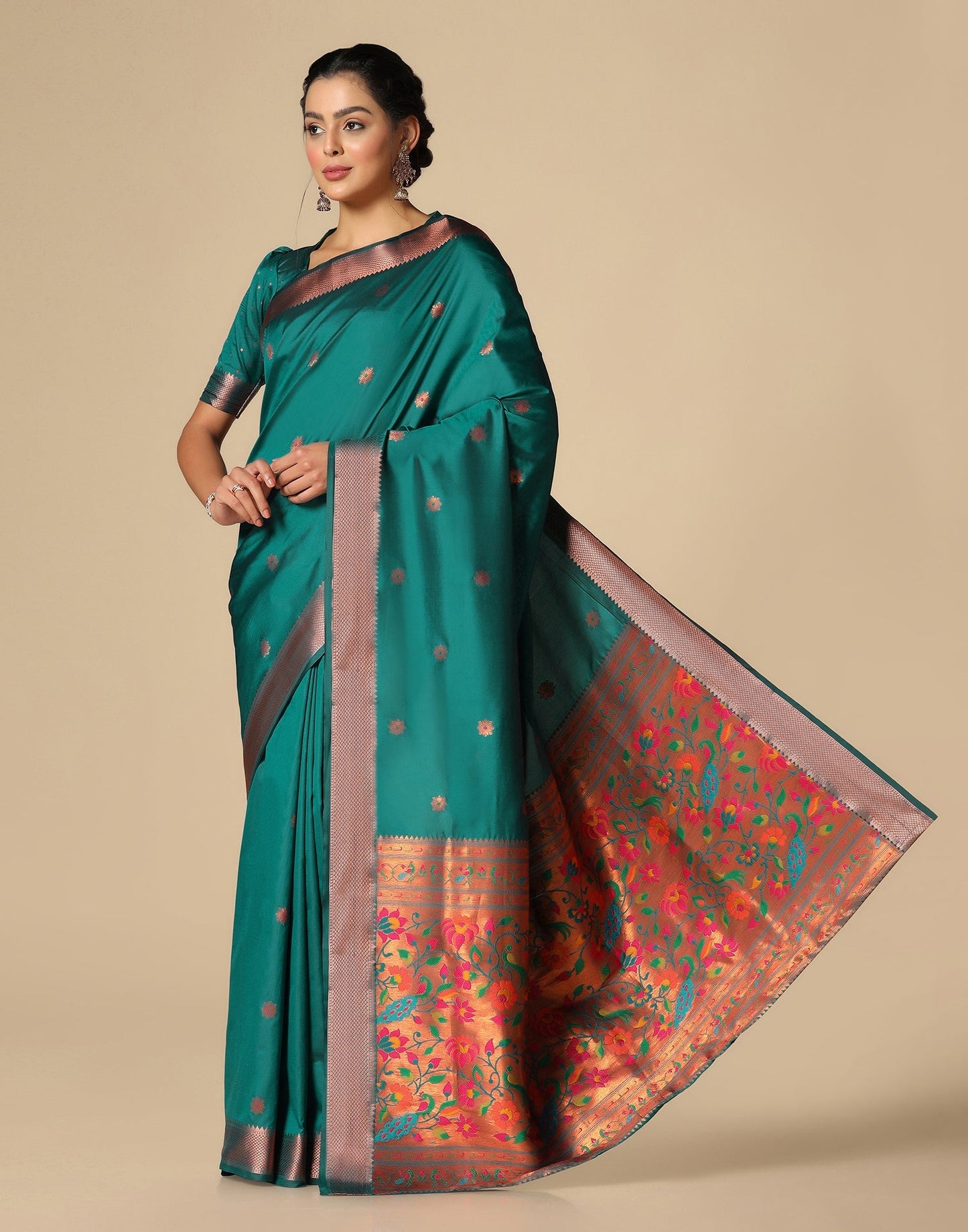 Rama Green Silk Saree | Leemboodi