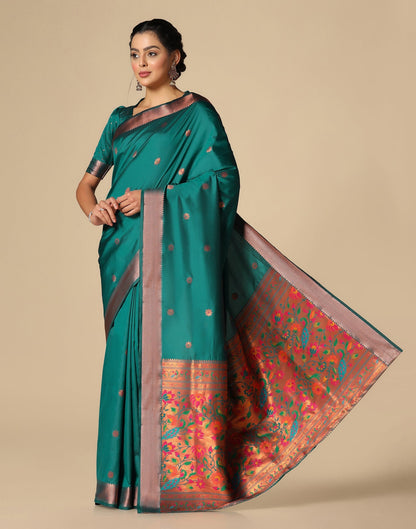 Rama Green Silk Saree | Leemboodi