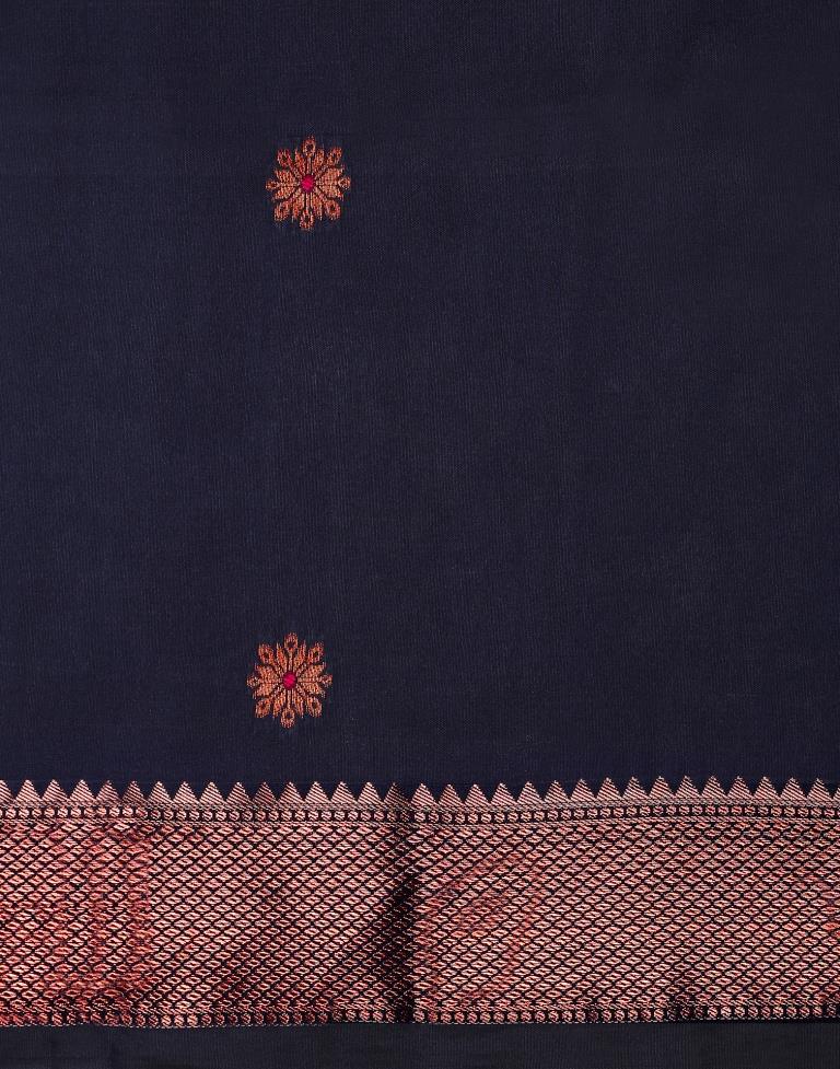 Dark Blue Silk Saree | Leemboodi