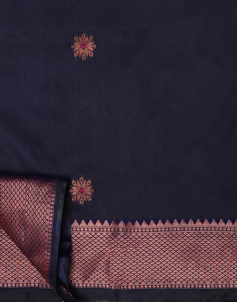 Dark Blue Silk Saree | Leemboodi