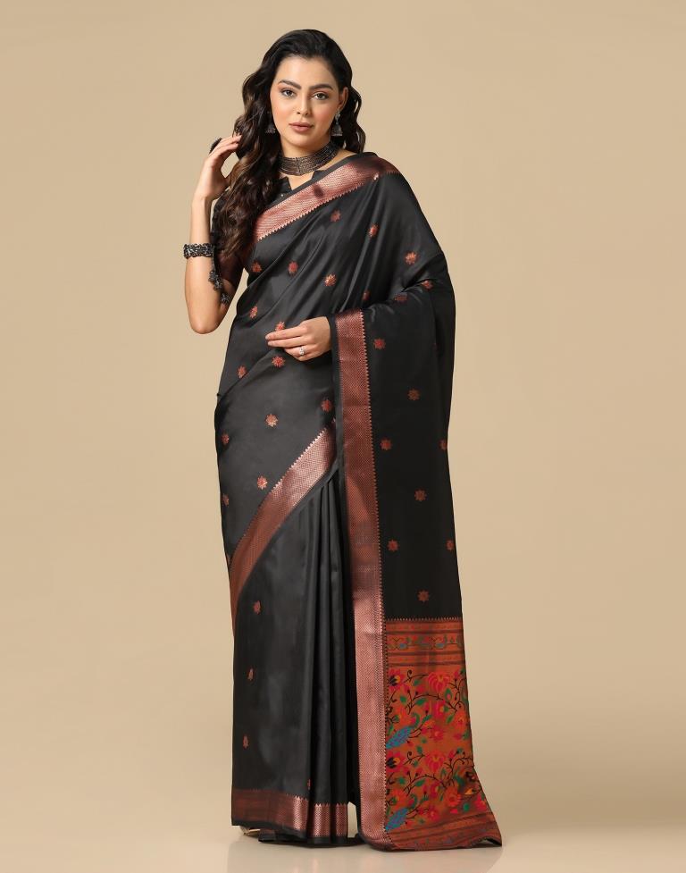 Black Silk Saree | Leemboodi