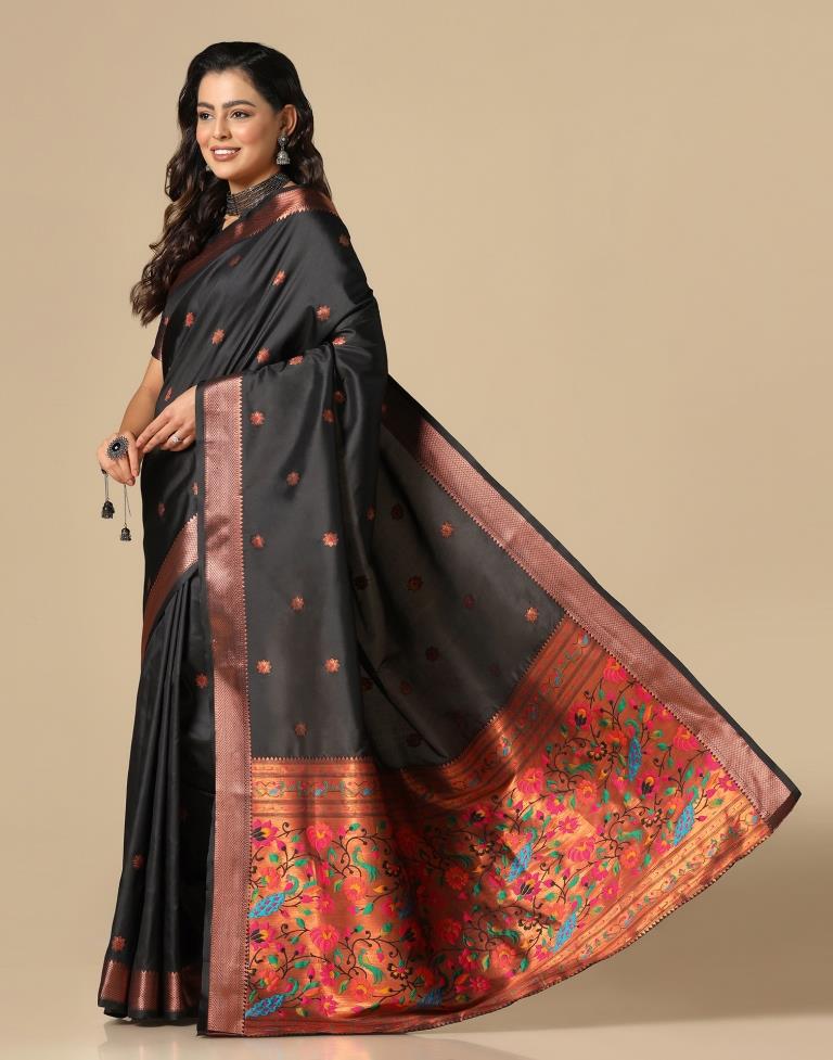 Black Silk Saree | Leemboodi
