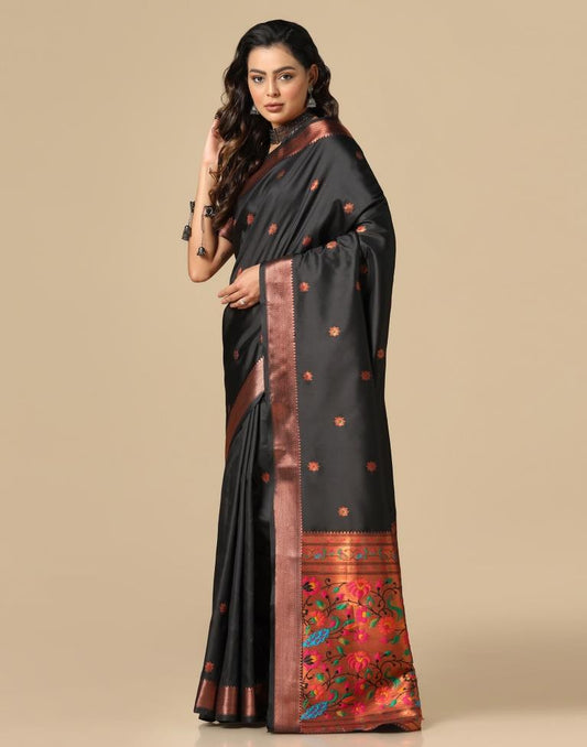 Black Silk Saree | Leemboodi