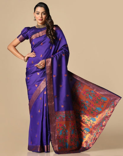 Royal Blue Silk Saree | Leemboodi