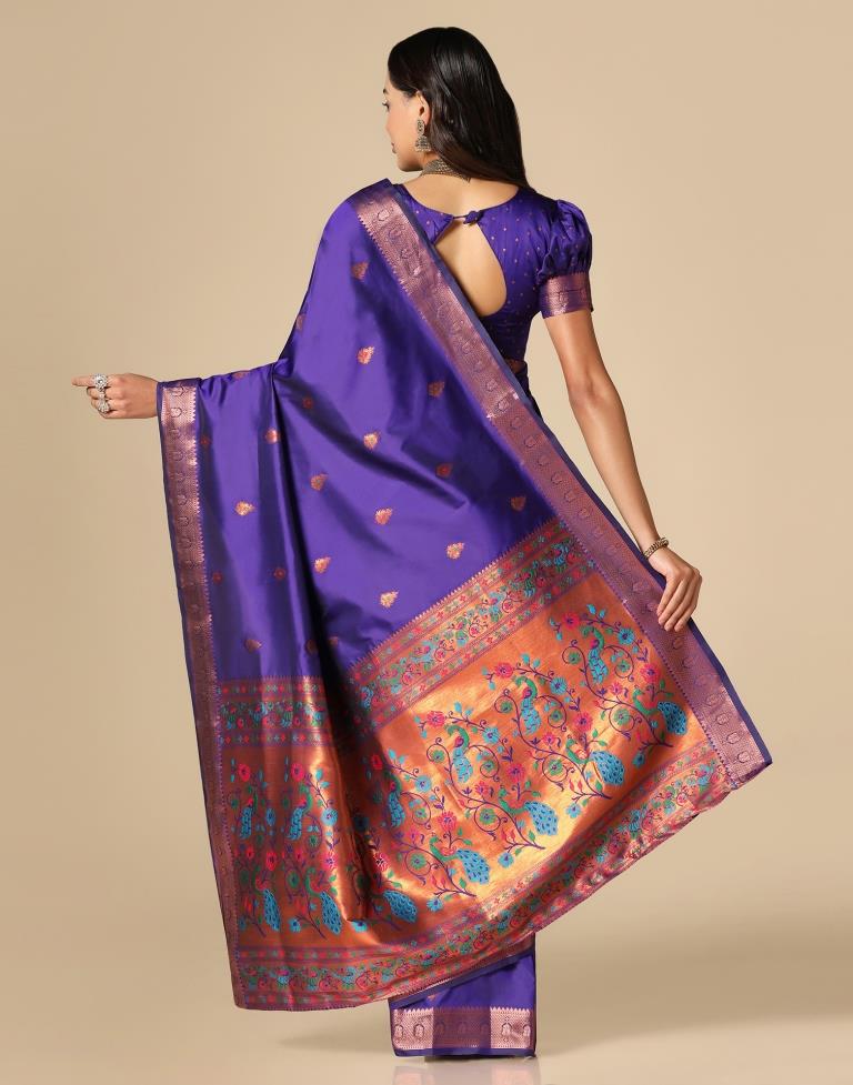 Royal Blue Silk Saree | Leemboodi