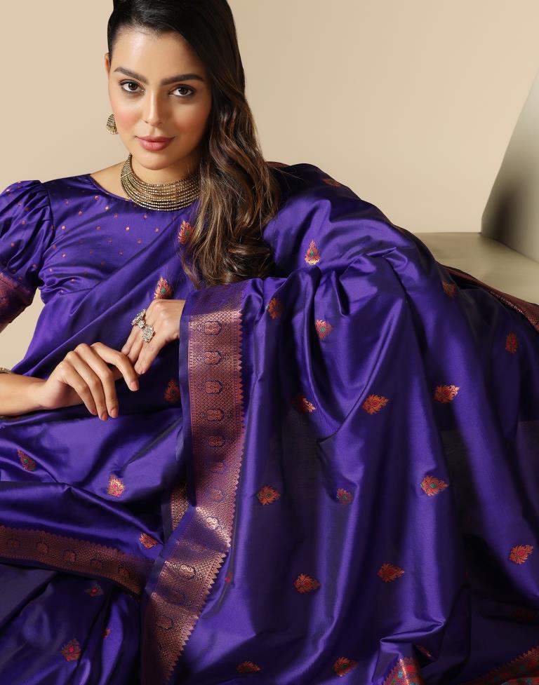 Royal Blue Silk Saree | Leemboodi