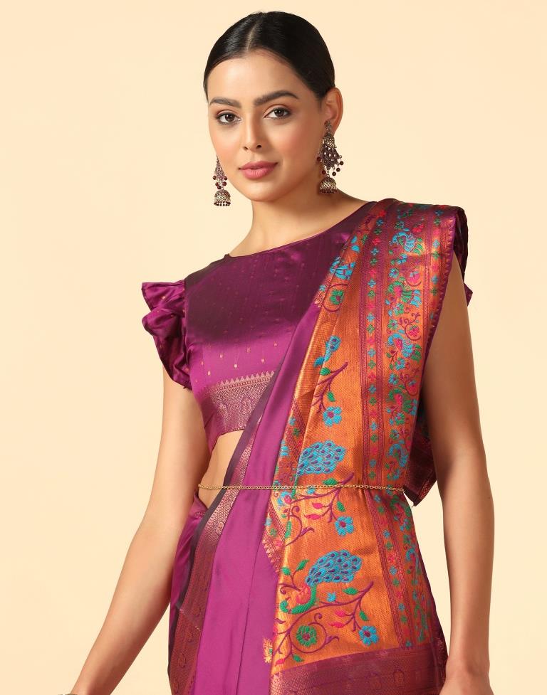 Purple Silk Saree | Leemboodi