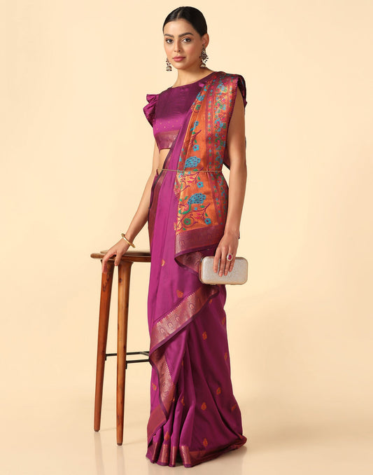 Purple Silk Saree | Leemboodi
