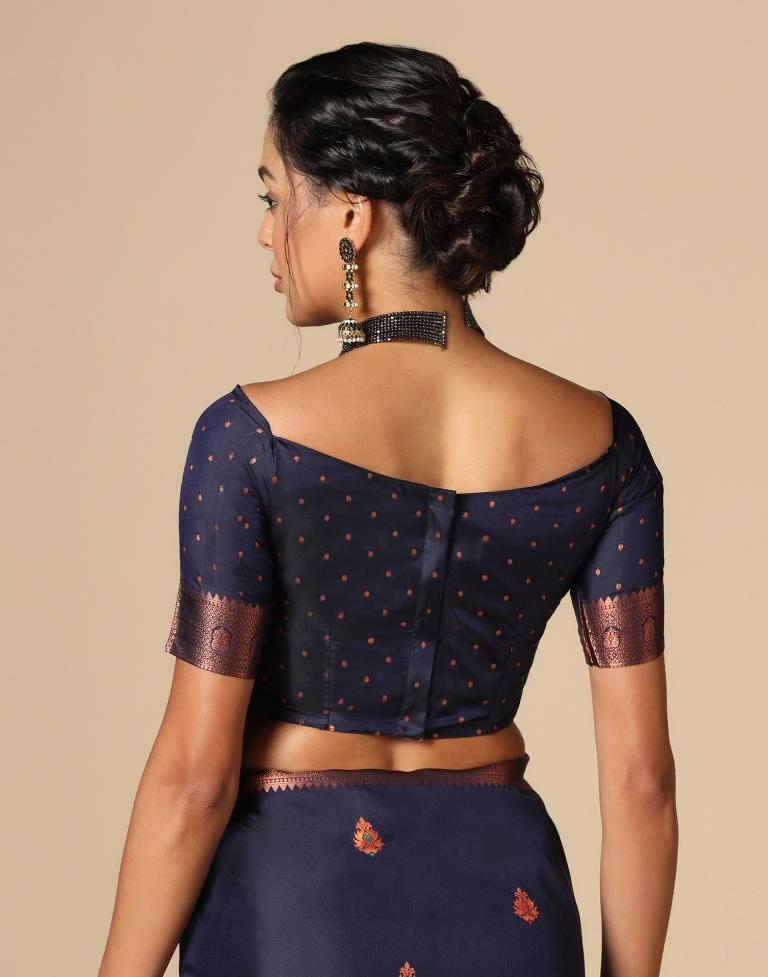 Dark Blue Silk Saree | Leemboodi