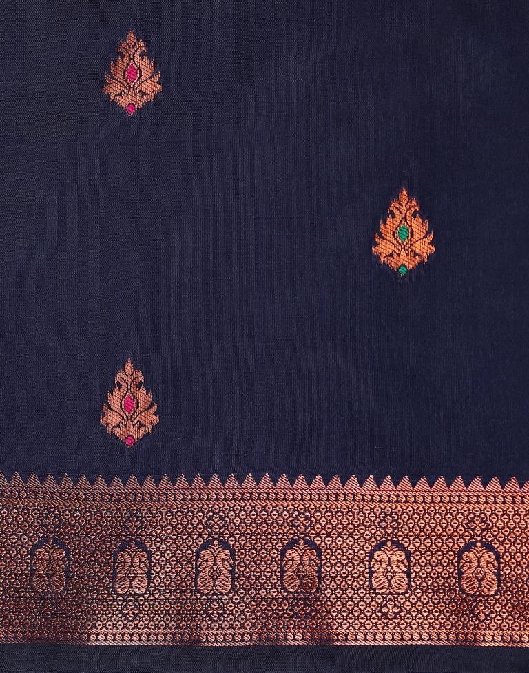 Dark Blue Silk Saree | Leemboodi