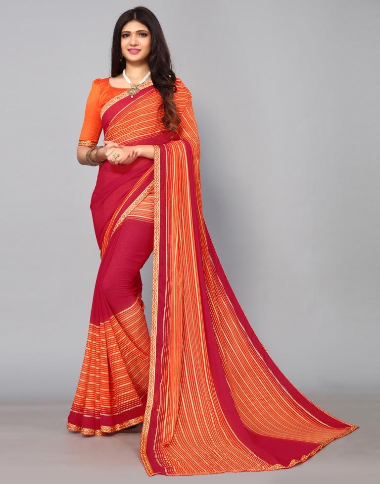 Maroon Georgette Saree | Leemboodi