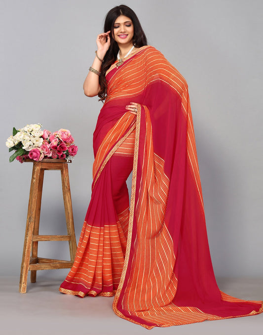 Maroon Georgette Saree | Leemboodi