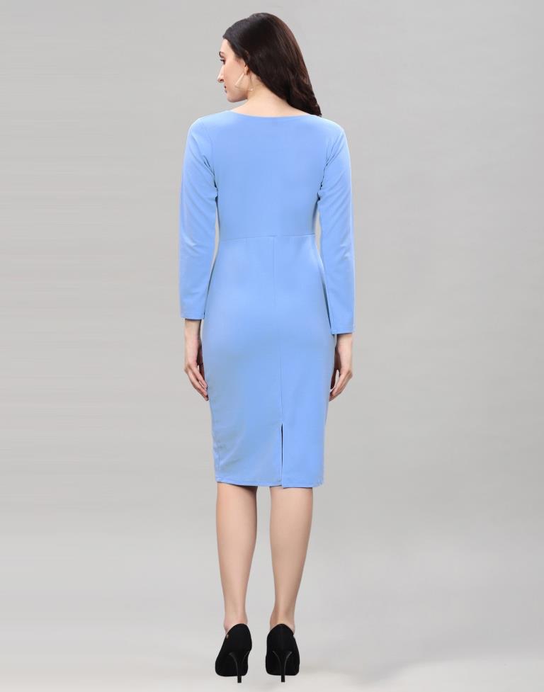 Light Blue Twist Knot Bodycon Dress | Sudathi