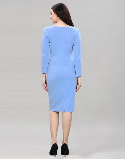 Light Blue Twist Knot Bodycon Dress | Sudathi