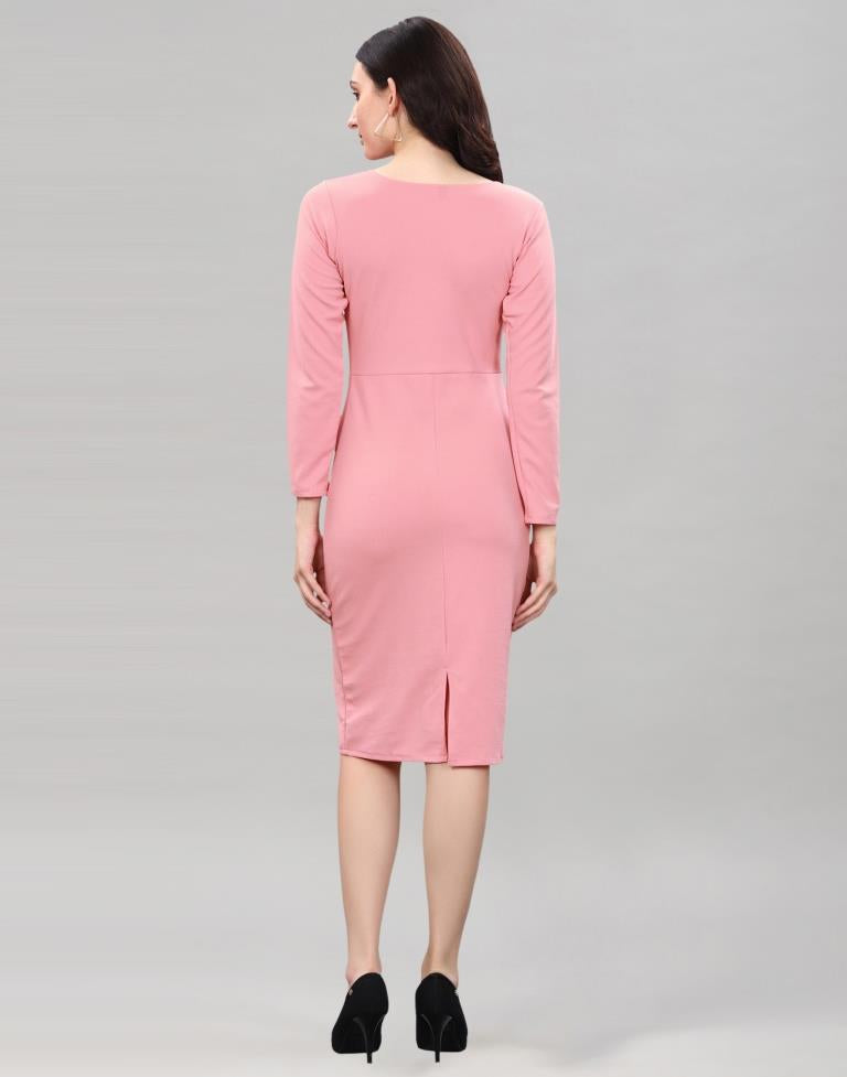Peach Twist Knot Bodycon Dress | Sudathi