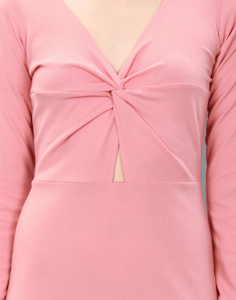 Peach Twist Knot Bodycon Dress | Sudathi