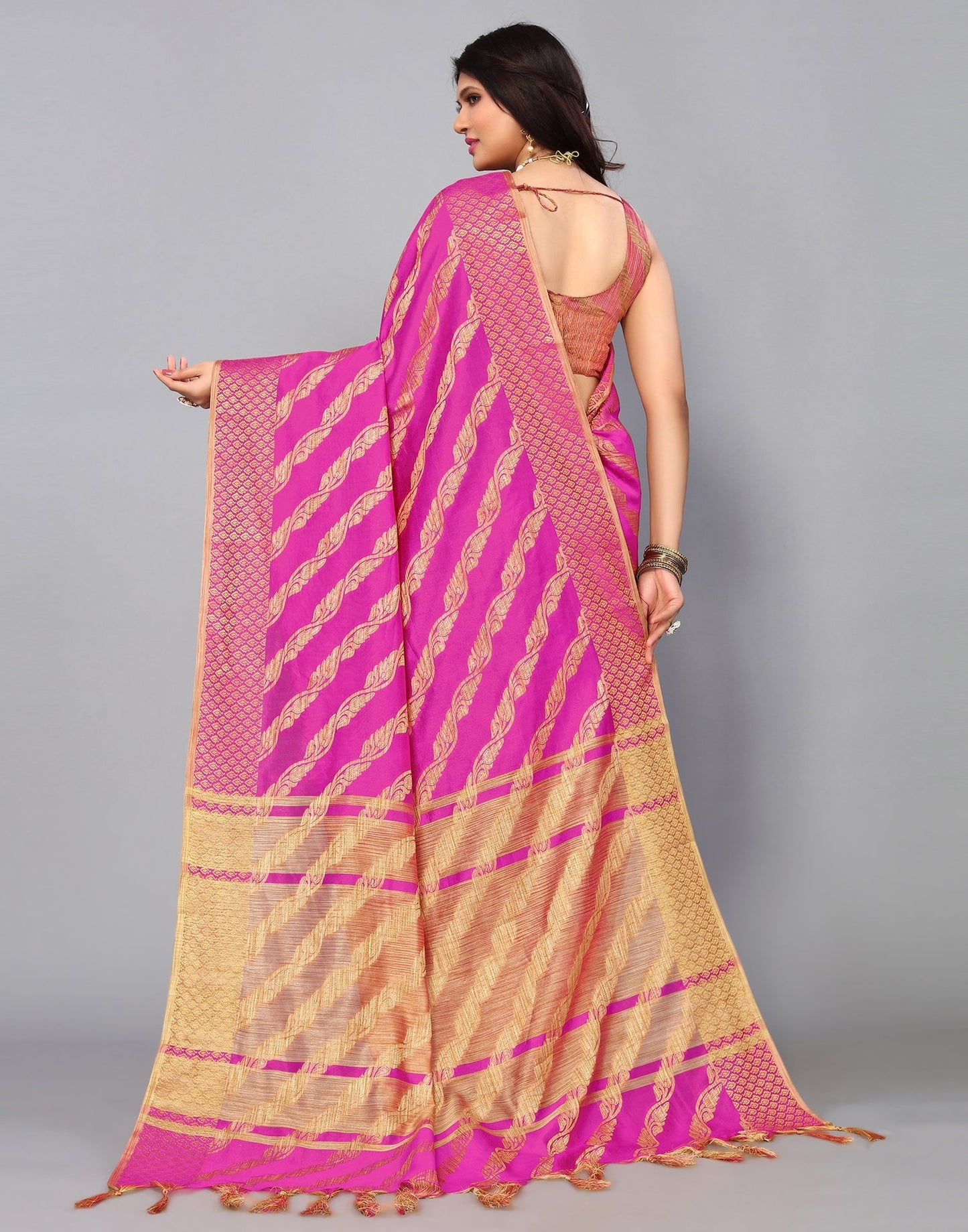 Pink Banarasi Saree